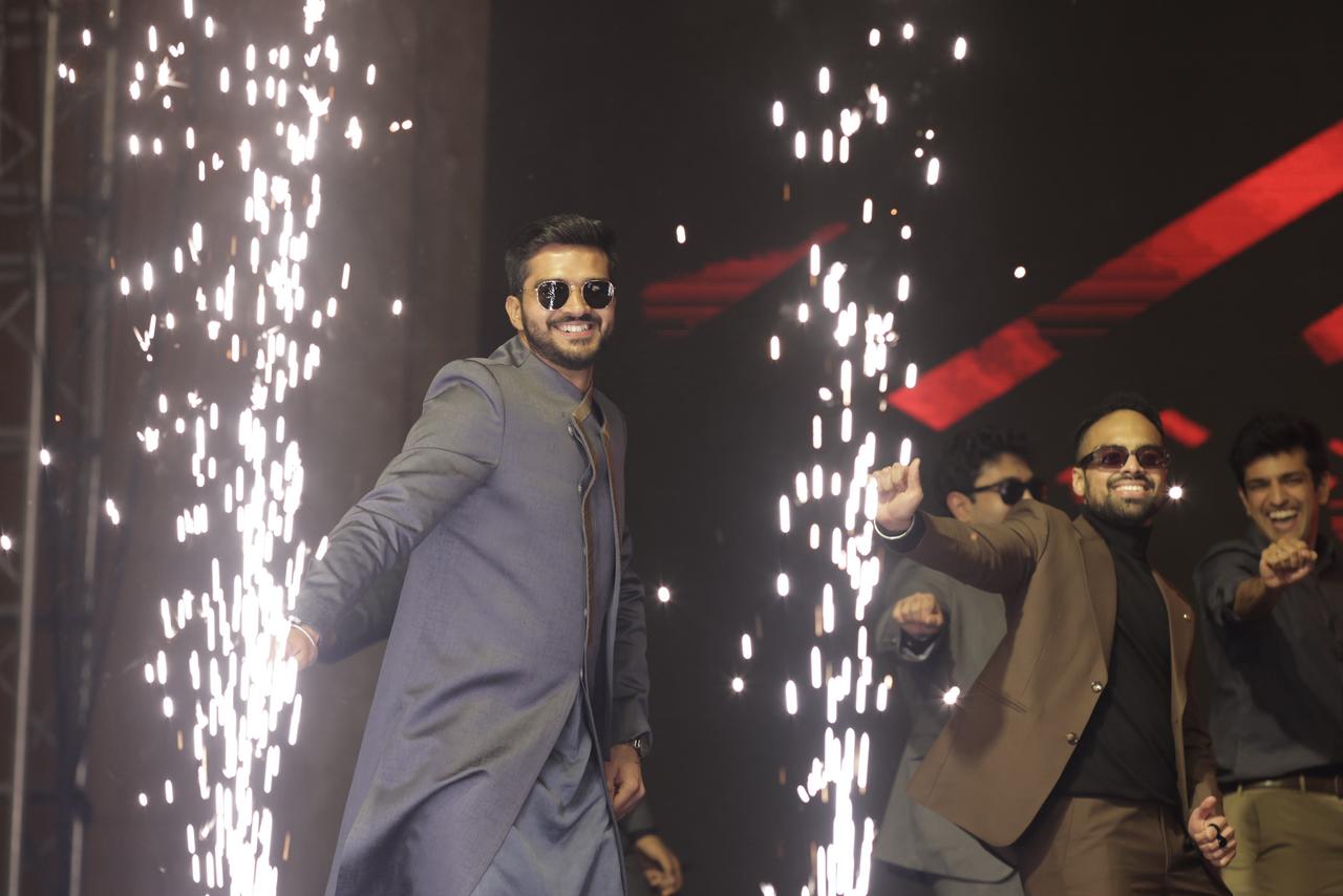 On stage with pyrotechnics